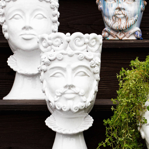 VIETRI Sicilian Heads Statue Planter Wayfair